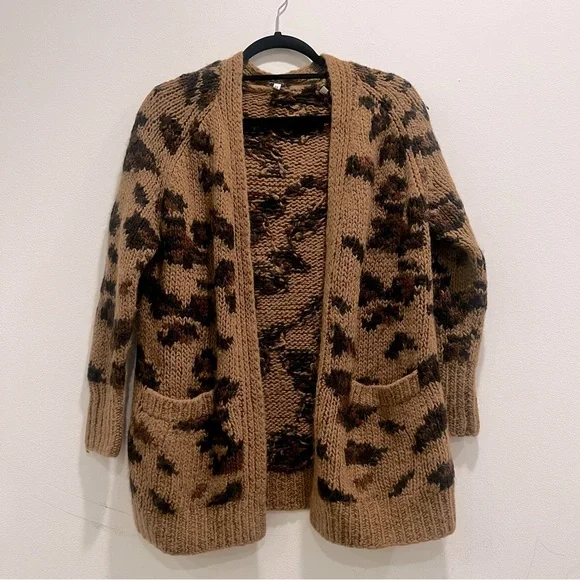 R13 Leopard Grunge Cardigan